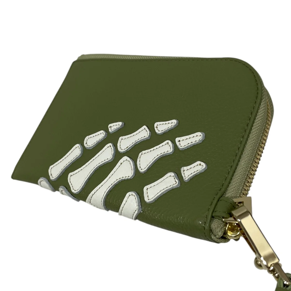 25SS ラウンドジップポーチ Thumbs Up Bone Hand Zip Neck Bag サムズアップ ボーン ハンド ジップ ネックバッグ K2503XB806 - Image 3