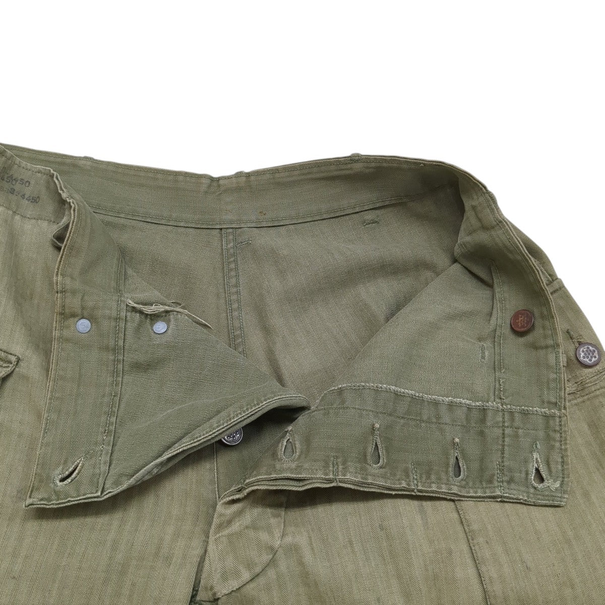 40s US ARMY M-43 HBT TROUSERSカーゴパンツ - Image 5
