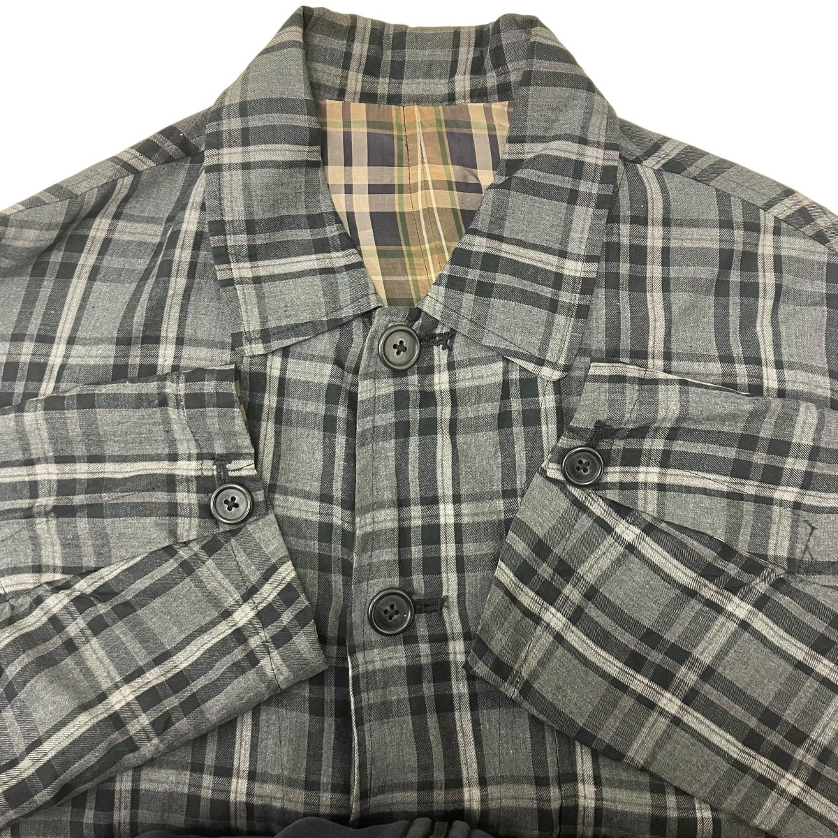 98SS リバーシブルチェックコート - Image 5