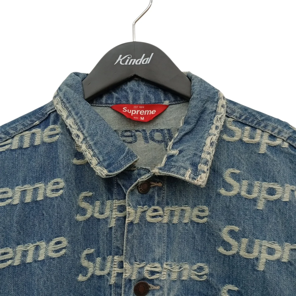 21SSFrayed Logos Denim Trucker Jacketデニムジャケット - Image 5