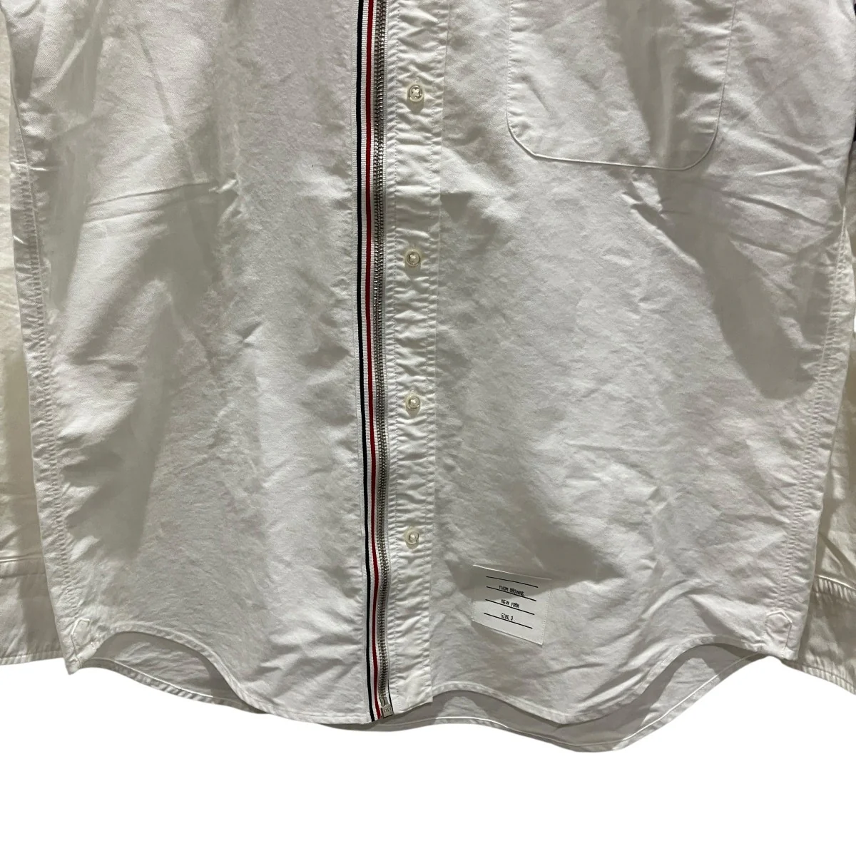 【White Oxford Zip-Front 4-Bar Shirts】ジップアップシャツMWL275A-03143960 - Image 4