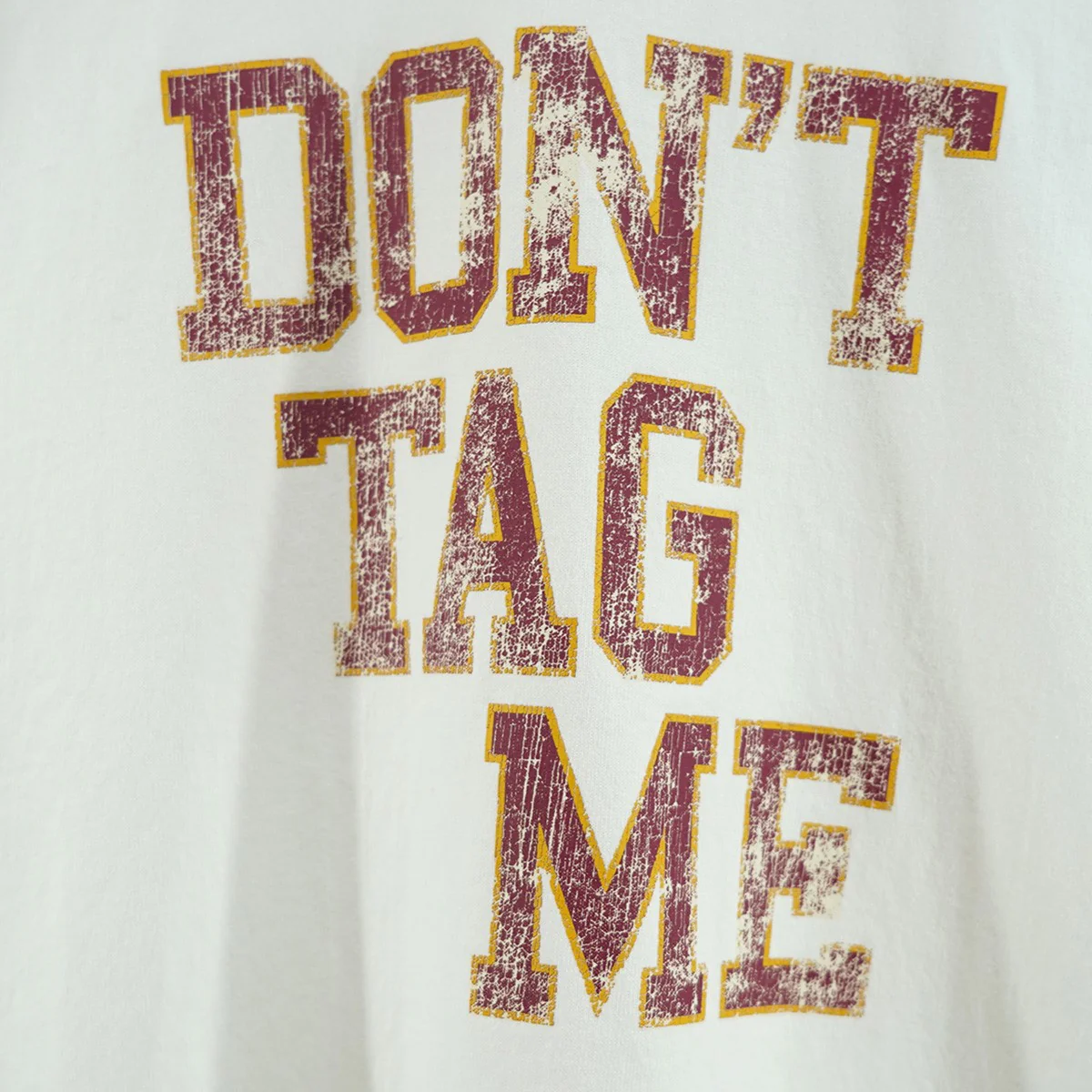 26SS DON’T TAG ME PRINTED TEE Vintage ヴィンテージ クラック加工 Ordinary People プリント  ロゴ刺繍 オーバーサイズ Tシャツ - Image 3