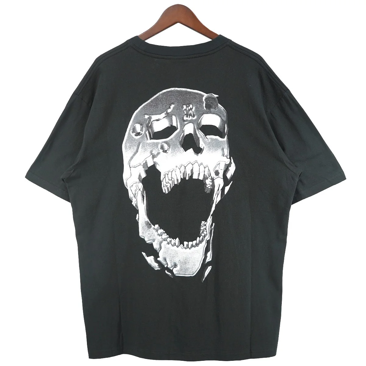 23SS Bullet T-shirt ヘヴィメタル調 バレット 弾痕 ロゴグラフィック スカル バック プリント オーバーサイズ ボックスシルエット 半袖 Tシャツ - Image 2