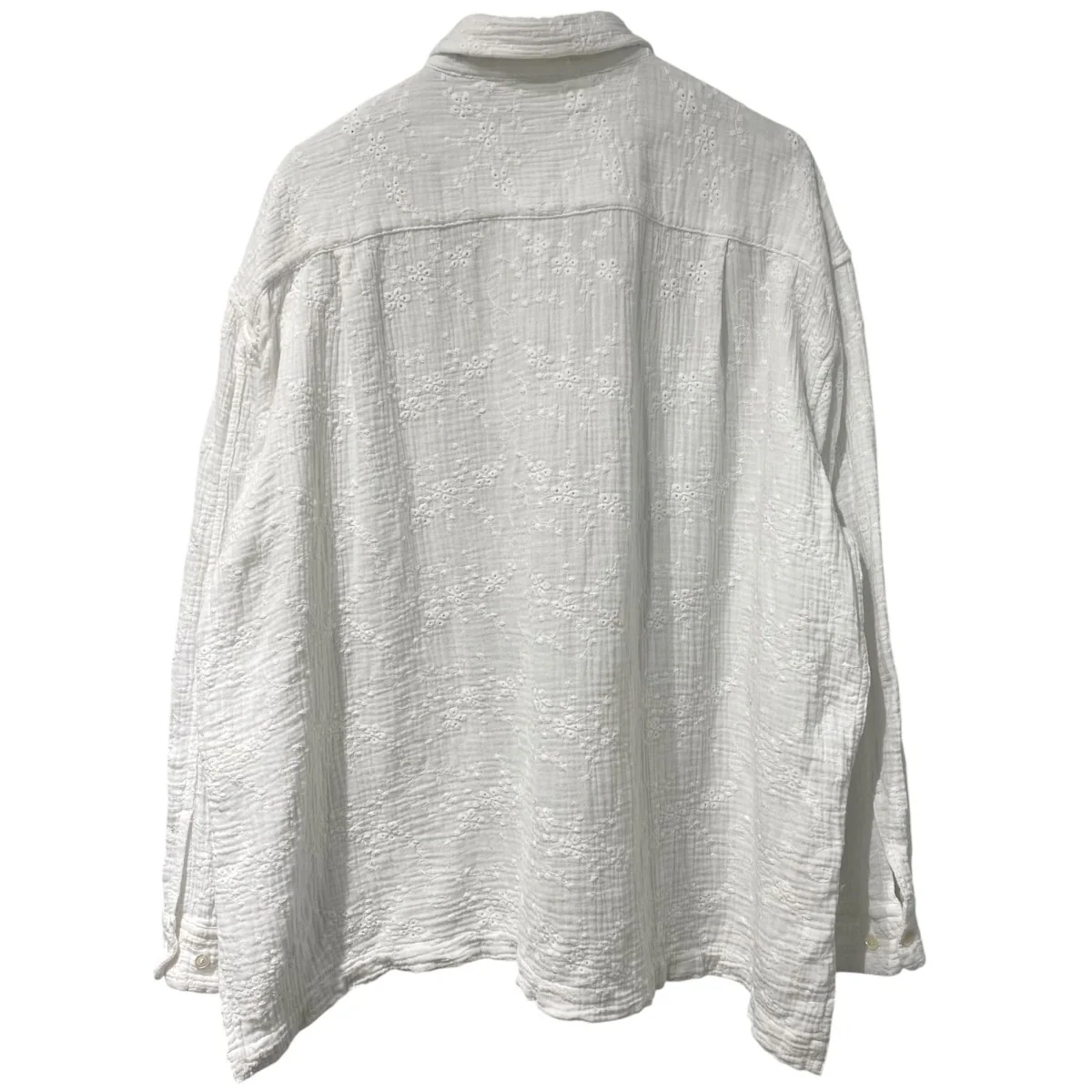 Cotton Gauze Flower Embroidery Shirtコットンガーゼフラワー刺繍シャツ - Image 3