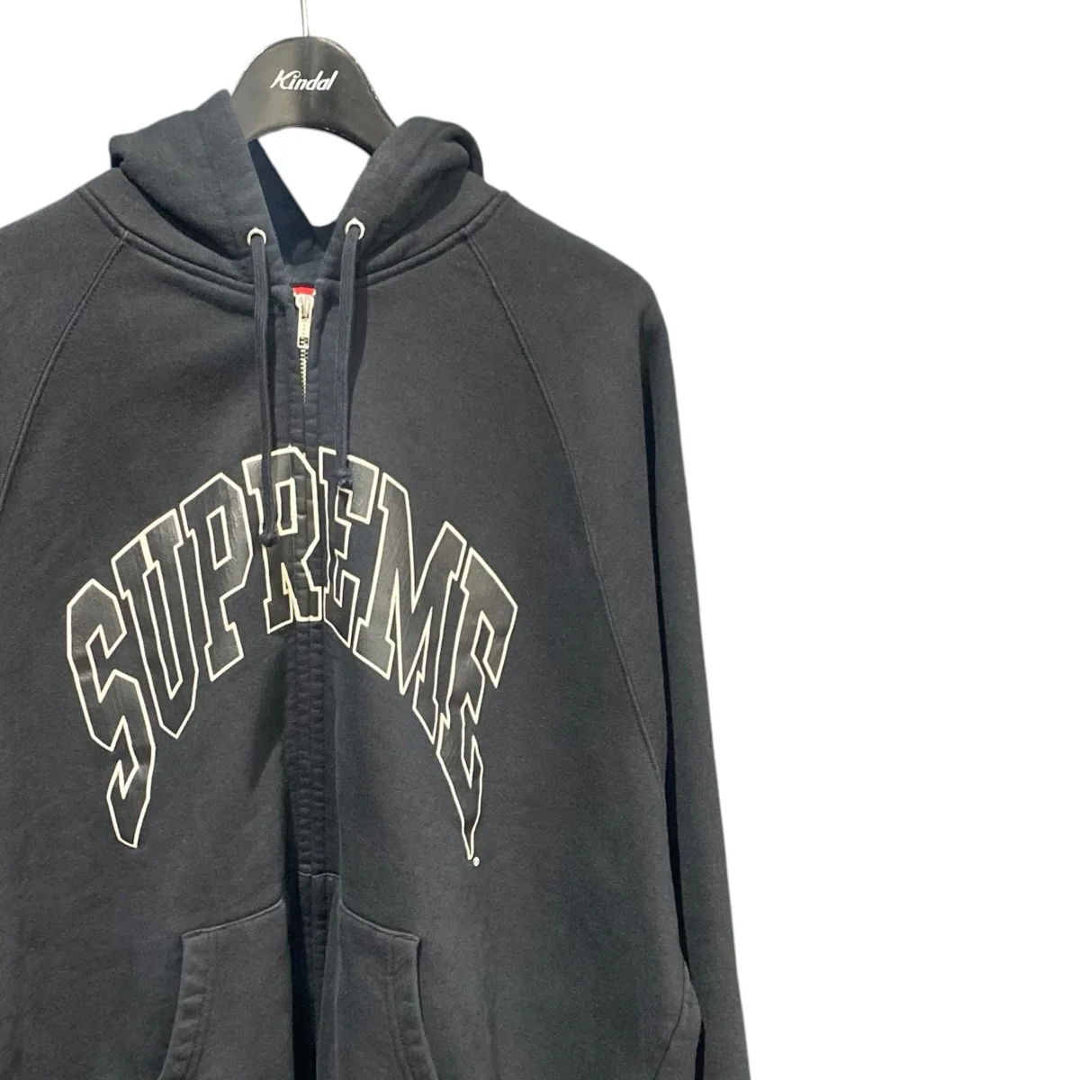 26SSCracked Raglan Zip Up Hooded Sweatshirt - Image 3