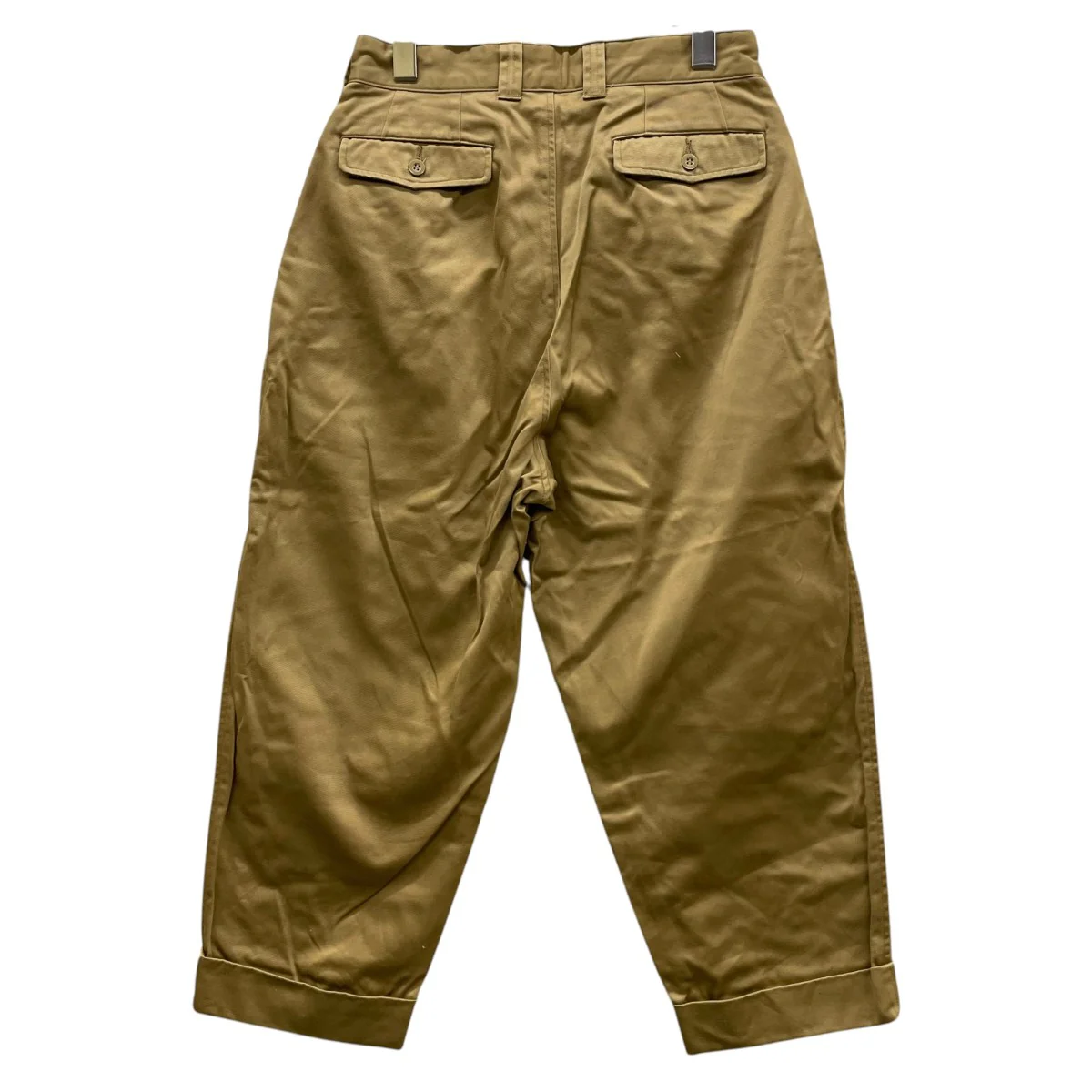 18SSDOUBLE PLEATED CHINO ダブルプリーツチノパンツコールドマーセライズ加工 アンクル丈 ワイドテーパードパンツM18A 21PT01C - Image 2