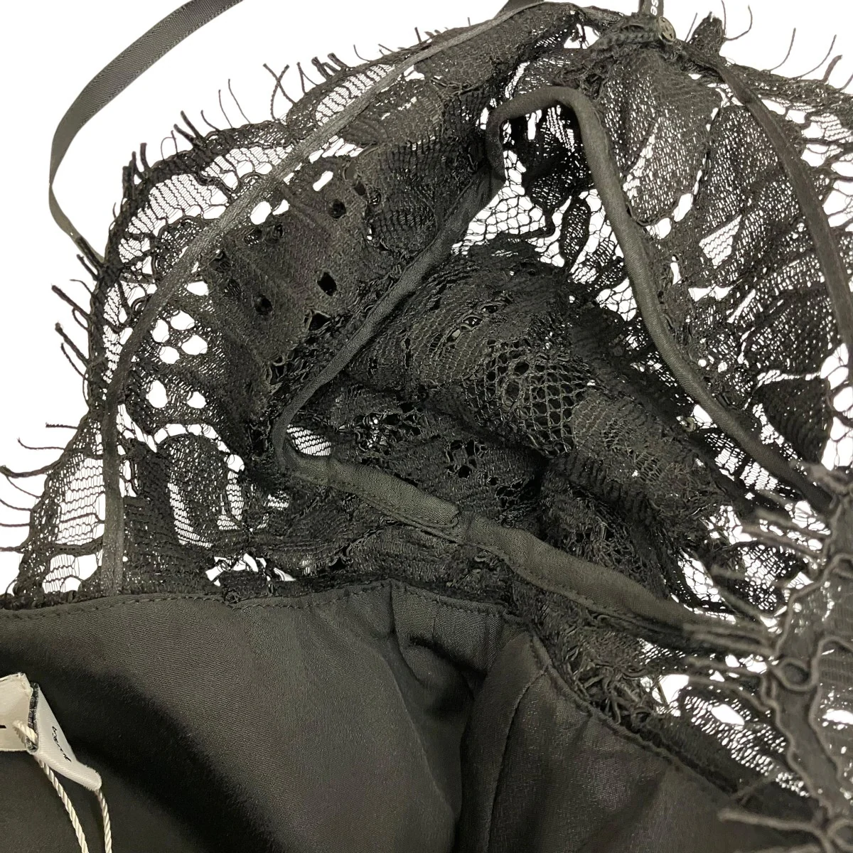 【BLACK FINE CORDED LACE TIERED MIDI DRESS】レースティアードワンピースAW20-111 - Image 6